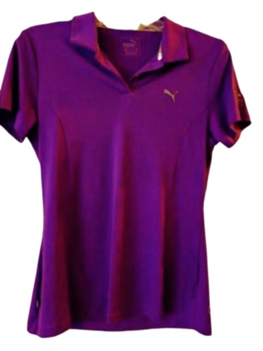 Women's Purple Puma dryCELL Golf Shirt with Green Gables Golf Club Logo Size M